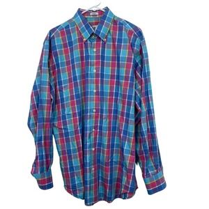 Peter Millar Plaid Button Down Sport Shirt Arnold Palmer Mens Sz L Pastel Colors